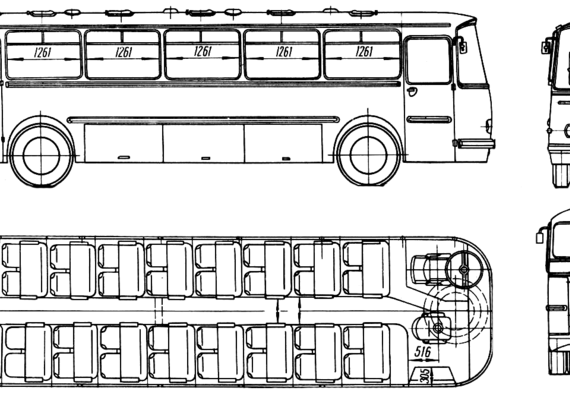 Грузовик LaZ-699H - чертежи, габариты, рисунки