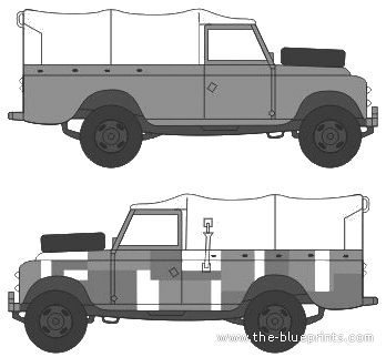 Грузовик Land Rover 109 - чертежи, габариты, рисунки
