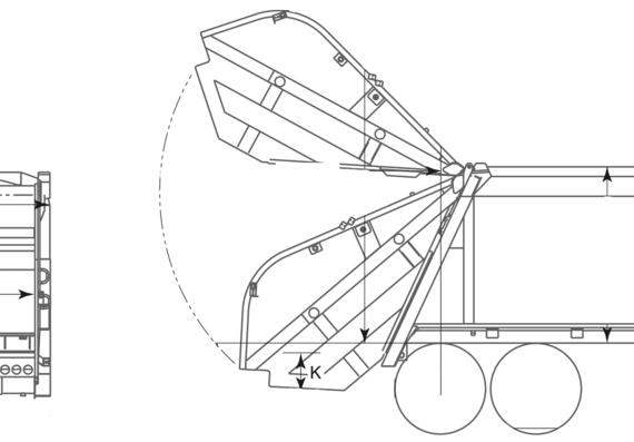 Leach 2R-III truck - drawings, dimensions, figures