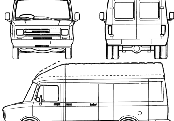 Грузовик Leyland-Daf Van 3.5t Hi-Loader - чертежи, габариты, рисунки