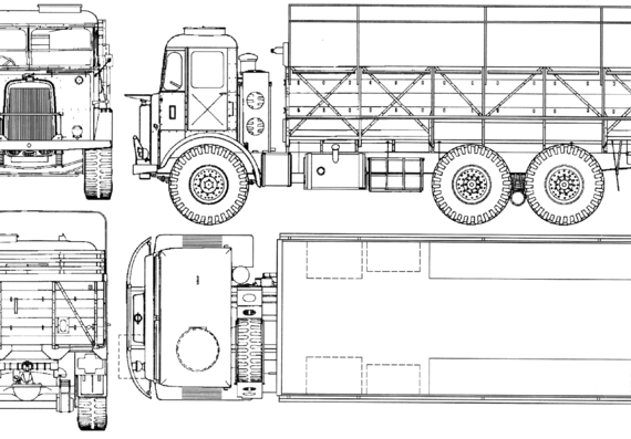 Грузовик Leyland Hippo - чертежи, габариты, рисунки