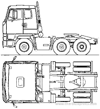 Грузовик Leyland T45 6x2 Tractor - чертежи, габариты, рисунки