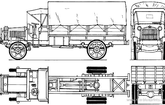 Liberty B 3ton truck (1917) - drawings, dimensions, pictures