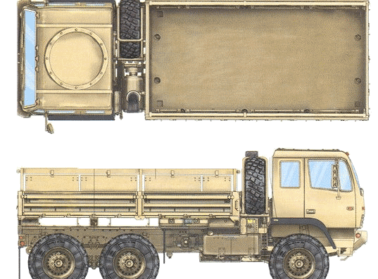 Грузовик M1083 MTV 6X6 Truck - чертежи, габариты, рисунки