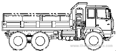 Грузовик M1090 Dump Truck - чертежи, габариты, рисунки