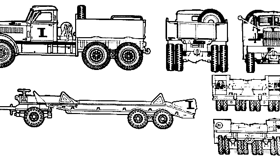 Грузовик M19 45-ton Tank Transporter - чертежи, габариты, рисунки