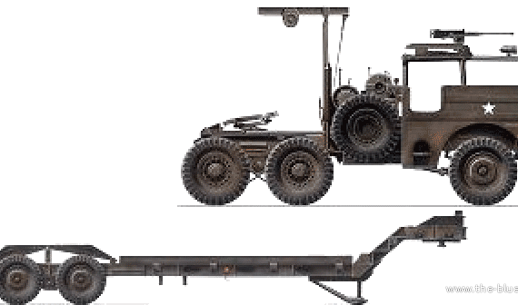 M24 Dragon Wagon and M15 Trailer truck - drawings, dimensions, pictures