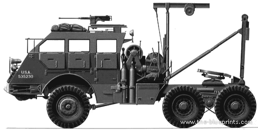 Truck M26 Dragon Wagon Armoured Recovery Vehicle - drawings, dimensions, pictures