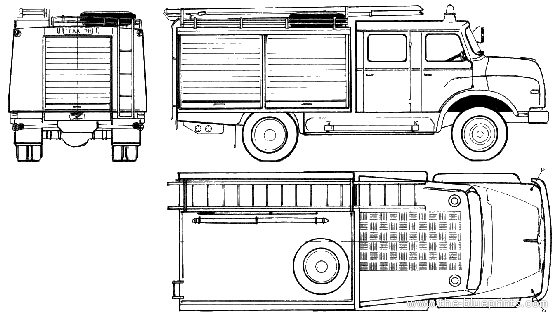 Грузовик MAN 11.168 TLF Fire Truck (1977) - чертежи, габариты, рисунки