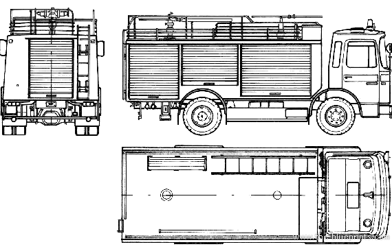 Грузовик MAN 14.192 F-35 Fire Truck (1985) - чертежи, габариты, рисунки