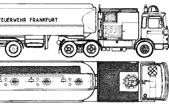 Грузовик MAN 19.304 Fire Truck (1974) - чертежи, габариты, рисунки