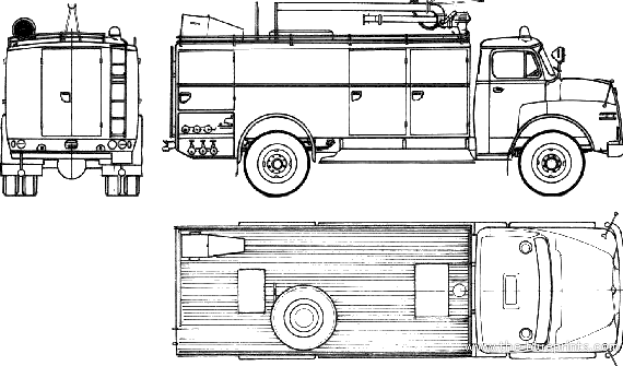 Грузовик MAN 770 HA Fire Truck (1964) - чертежи, габариты, рисунки