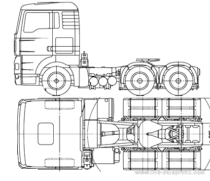 MAN TGA 33.410 6x4 truck (2006) - drawings, dimensions, figures