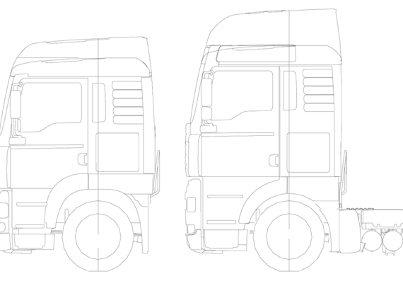 MAN TGA 6x2 truck - drawings, dimensions, figures