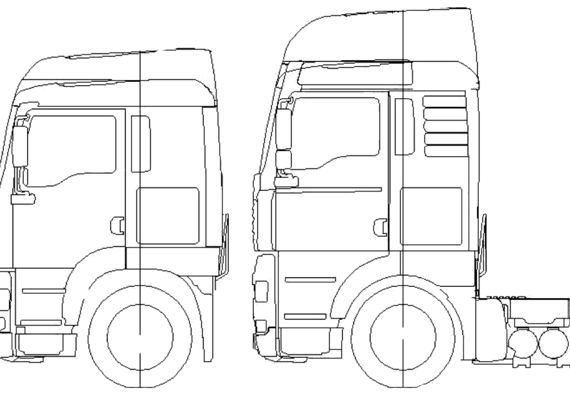 MAN TGA 6x2 19.5 truck - drawings, dimensions, figures