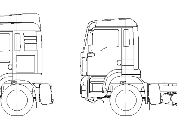 MAN TGA 6x4 Chassis truck - drawings, dimensions, pictures