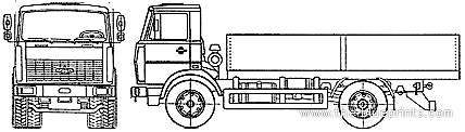 Truck MAZ-43740 - drawings, dimensions, figures