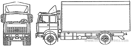 Truck MAZ-533602 - drawings, dimensions, figures