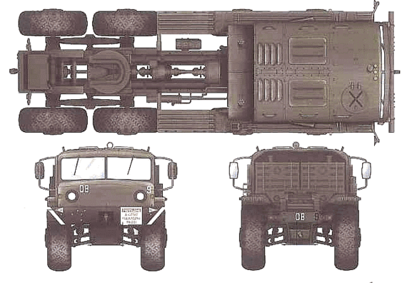 Truck MAZ-537 - drawings, dimensions, figures