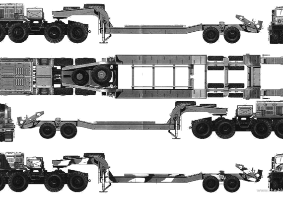 MAZ-537G Trailer truck - drawings, dimensions, pictures