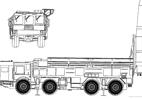 Truck MAZ-537 9P78E SS-26 Iskander - drawings, dimensions, figures