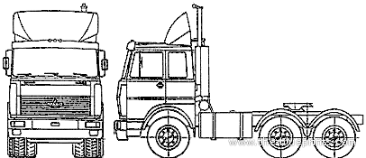 Truck MAZ-543240 - drawings, dimensions, figures