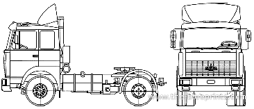 Truck MAZ-54329 - drawings, dimensions, figures