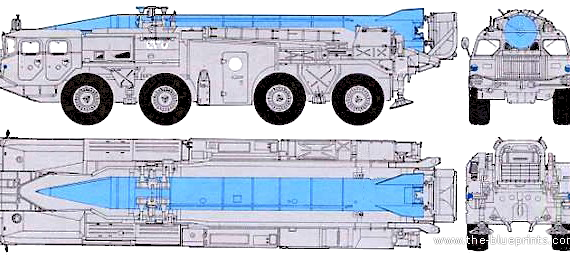 Truck MAZ-543 SS-1c Scud B - drawings, dimensions, figures