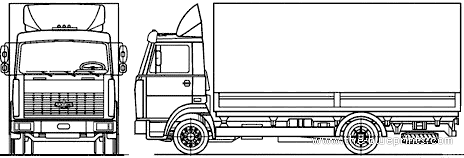 Truck MAZ 437041-222 4x2 (2007) - drawings, dimensions, figures