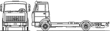 Truck MAZ 437041-280 4x2 (2007) - drawings, dimensions, figures