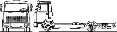 Truck MAZ 437041-281 4x2 (2007) - drawings, dimensions, figures