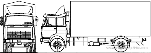 Truck MAZ 533603-221 4x2 (2007) - drawings, dimensions, figures