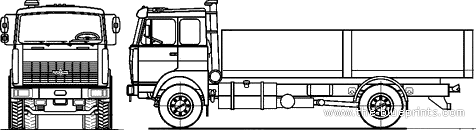 Truck MAZ 533605-220 4x2 (2007) - drawings, dimensions, figures