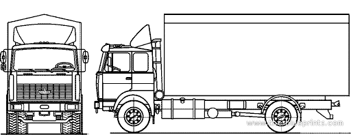 Truck MAZ 533605-221 4x2 (2007) - drawings, dimensions, figures