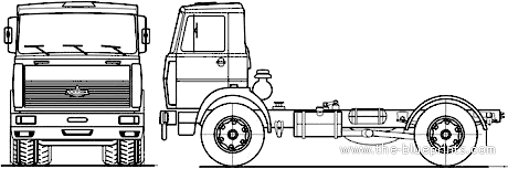 Truck MAZ 533702-240 4x2 (2007) - drawings, dimensions, figures