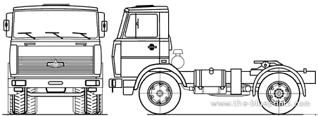Truck MAZ 543302-220 4x2 (2007) - drawings, dimensions, figures