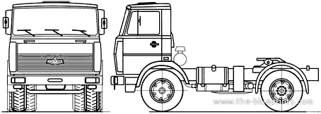 Truck MAZ 543302-222 4x2 (2007) - drawings, dimensions, figures