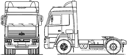 Truck MAZ 544008-060-0214x2 (2007) - drawings, dimensions, figures
