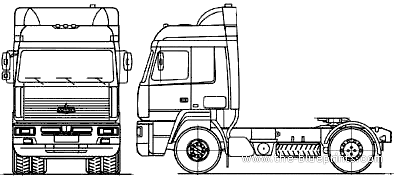 Truck MAZ 544069-320-020 4x2 (2007) - drawings, dimensions, figures