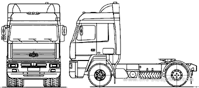 Truck MAZ 544069-320-021 4x2 (2007) - drawings, dimensions, figures