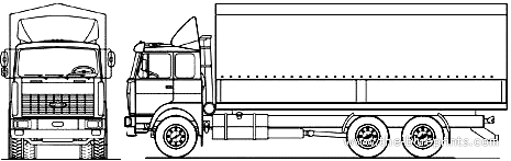 Truck MAZ 630305-221 6x6 (2007) - drawings, dimensions, figures
