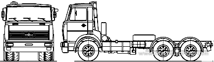 Truck MAZ 630305-250 6x4 (2007) - drawings, dimensions, figures