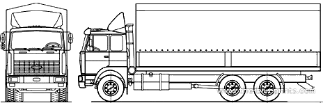 Truck MAZ 630308-224 6x6 (2007) - drawings, dimensions, figures