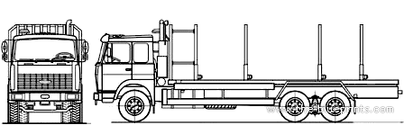 Truck MAZ 630308-226 6x4 (2007) - drawings, dimensions, figures