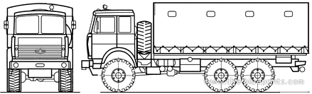 Truck MAZ 631705-220 6x6 (2007) - drawings, dimensions, figures