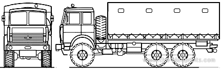 Truck MAZ 631708-220 6x6 (2007) - drawings, dimensions, figures