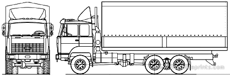 Truck MAZ 631708-230 6x6 (2007) - drawings, dimensions, figures