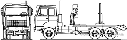 Truck MAZ 641705-220 6x6 (2007) - drawings, dimensions, figures
