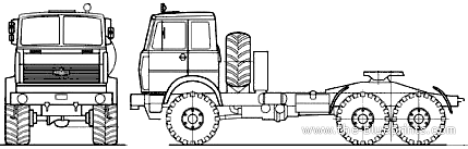 Truck MAZ 642205-222 6x6 (2007) - drawings, dimensions, figures