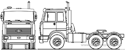 Truck MAZ 642208-232 6x4 (2007) - drawings, dimensions, figures